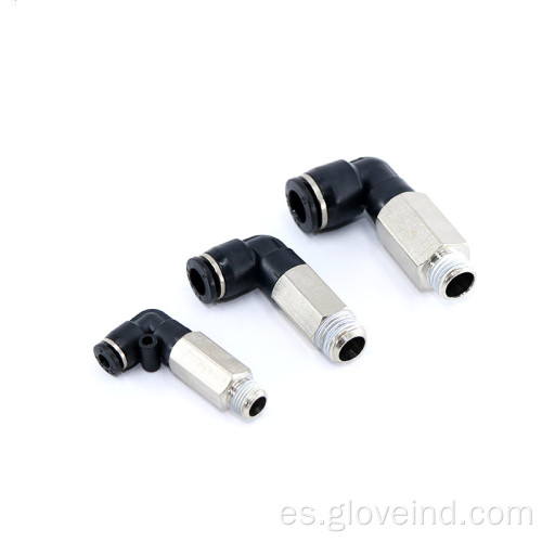 Conector rápido de montaje neumático de codo macho extendido PLL